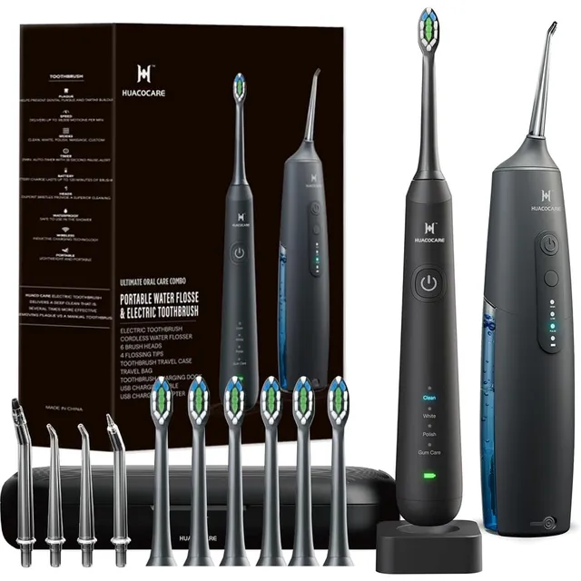 HUACO CARE Kit 2 in 1 pulizia orale – Nero