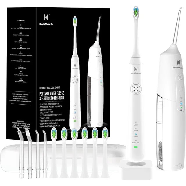 HUACO CARE Kit 2 en 1 de limpieza bucal – Blanco