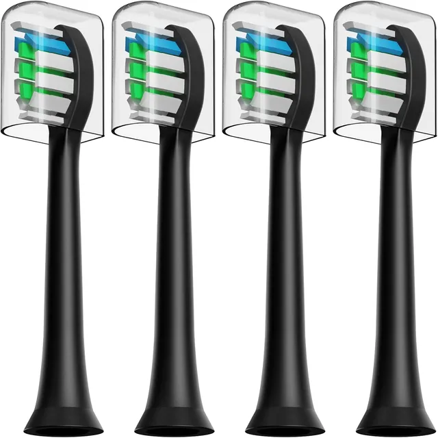 HUACO CARE Replacement Toothbrush Heads (4-pack) – Black