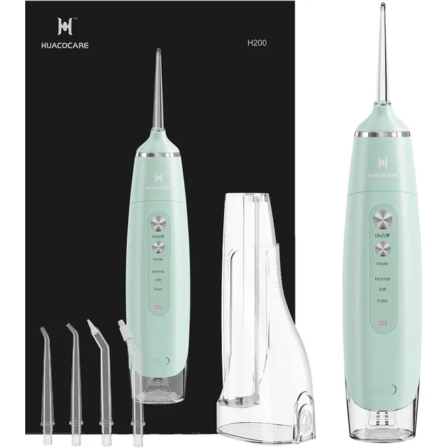 HUACO CARE Water Flosser with Two Tanks – Light Green