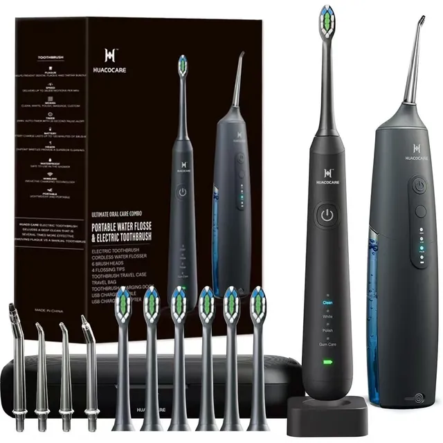 HUACO CARE Kit 2 en 1 de limpieza bucal – Negro
