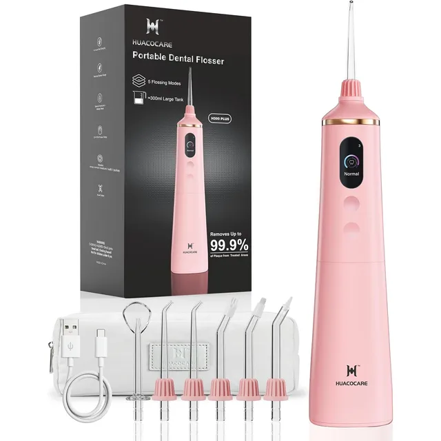 HUACO CARE Water Flosser with UV Sterilizer & Display – Pink