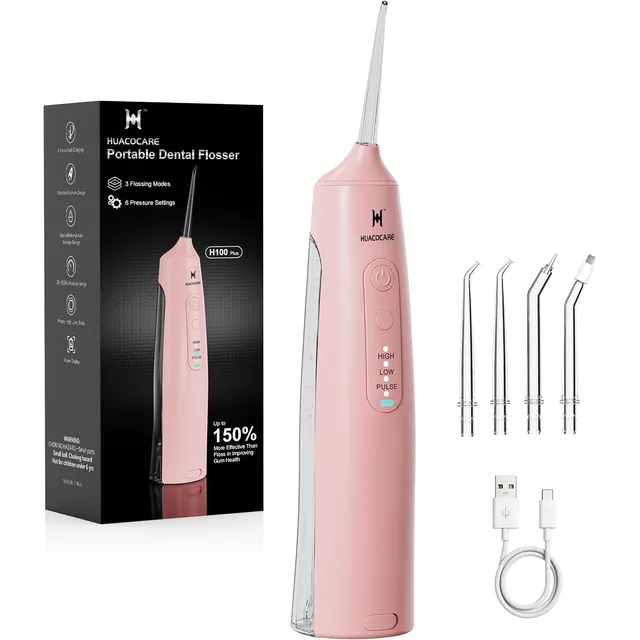 HUACO CARE Cordless Water Flosser 220 ml – Pink